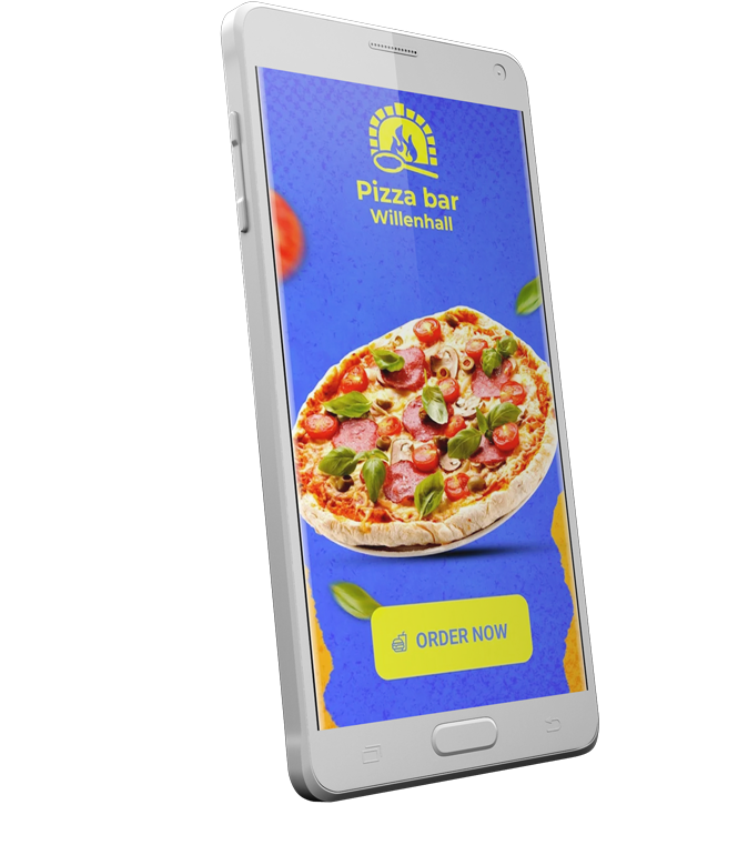 Pizza Bar Willenhall app mockup